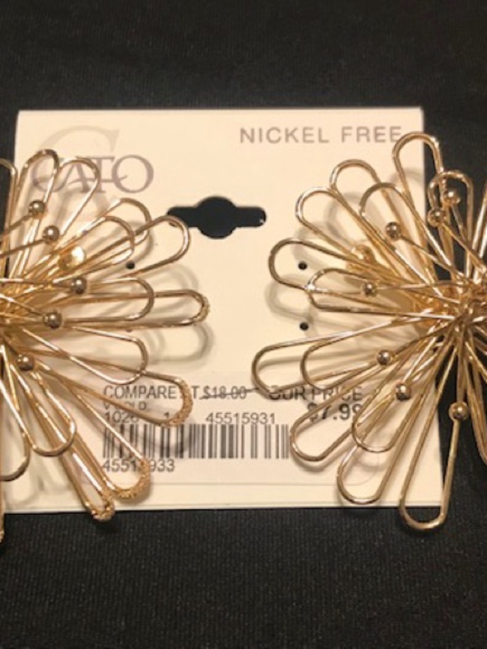 Cato Gold Floral Wire Statement Earrings